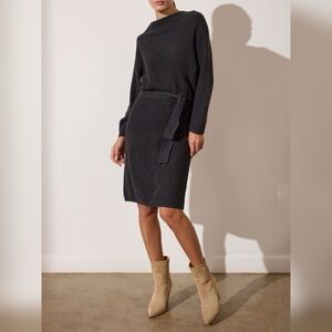 Brochu Walker Leith Cashmere Wool Blend Cowl Neck Dolan Sleeve Sweater Dress